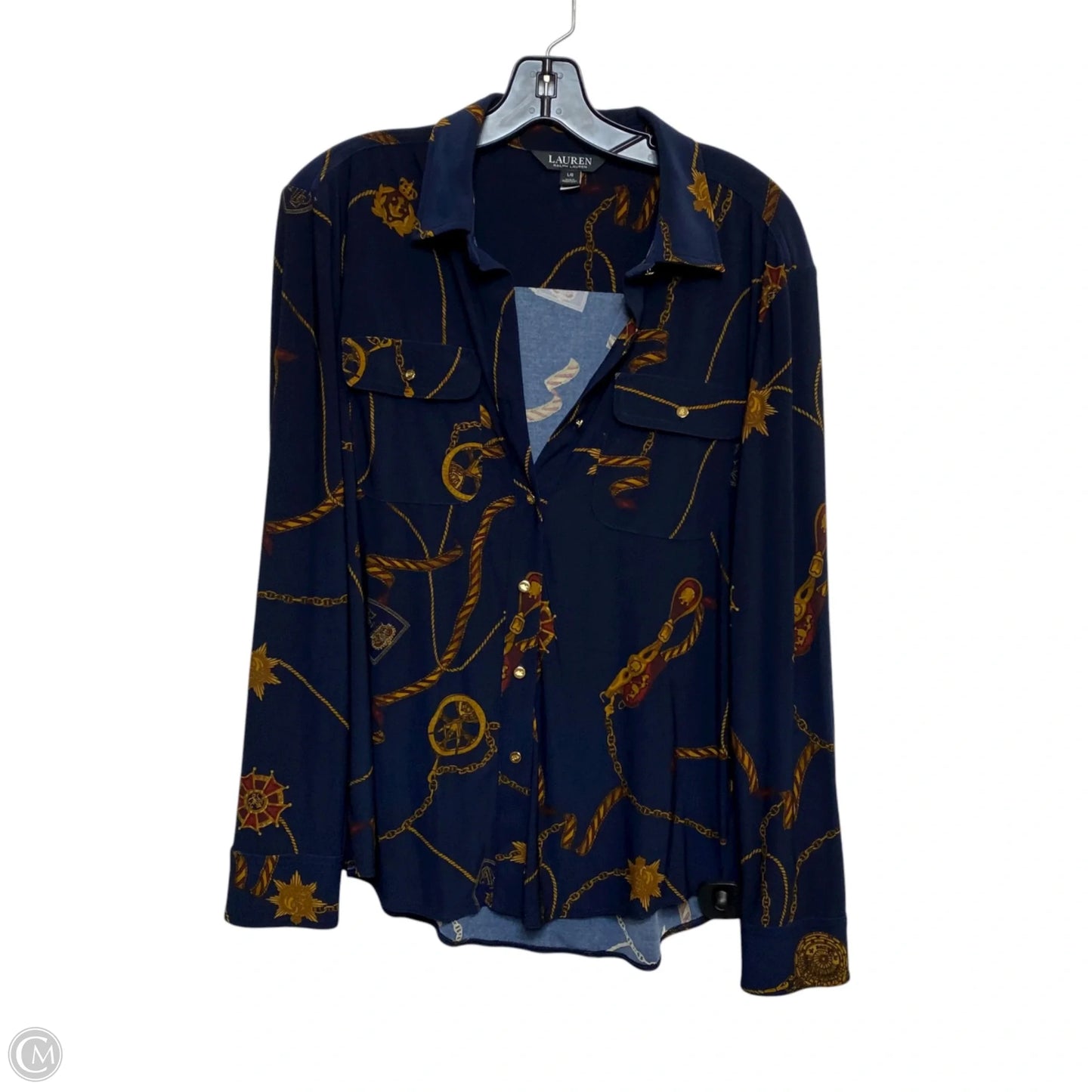 Top Sleeveless By Lauren By Ralph Lauren In Navy, Size: L