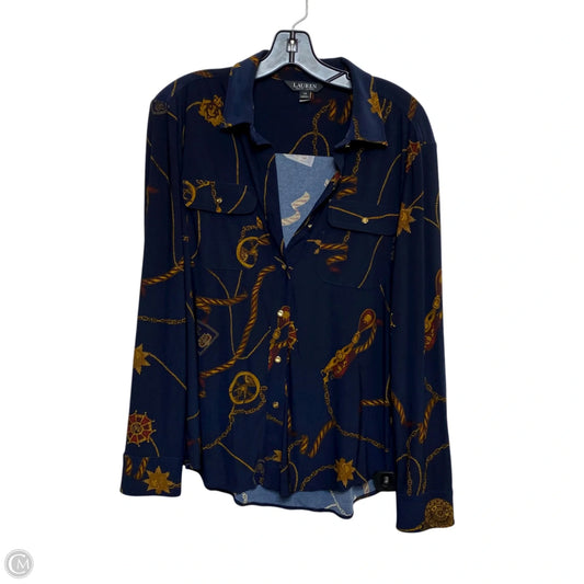 Top Sleeveless By Lauren By Ralph Lauren In Navy, Size: L