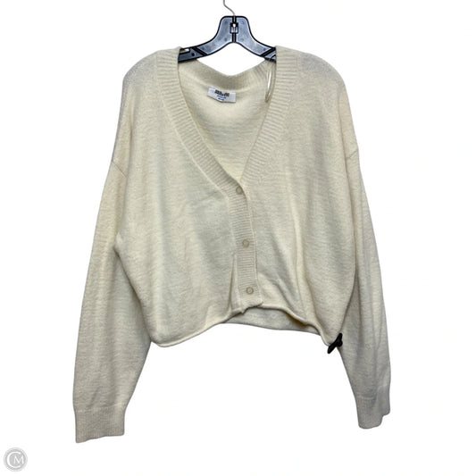 Sweater Cardigan By Double Zero In Cream, Size: M