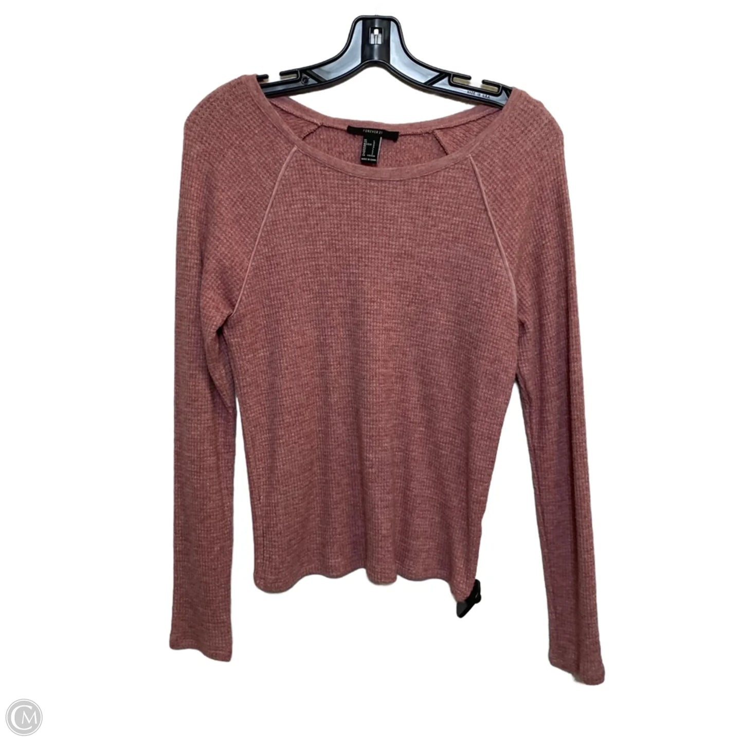 Top Long Sleeve By Forever 21 In Pink, Size: L