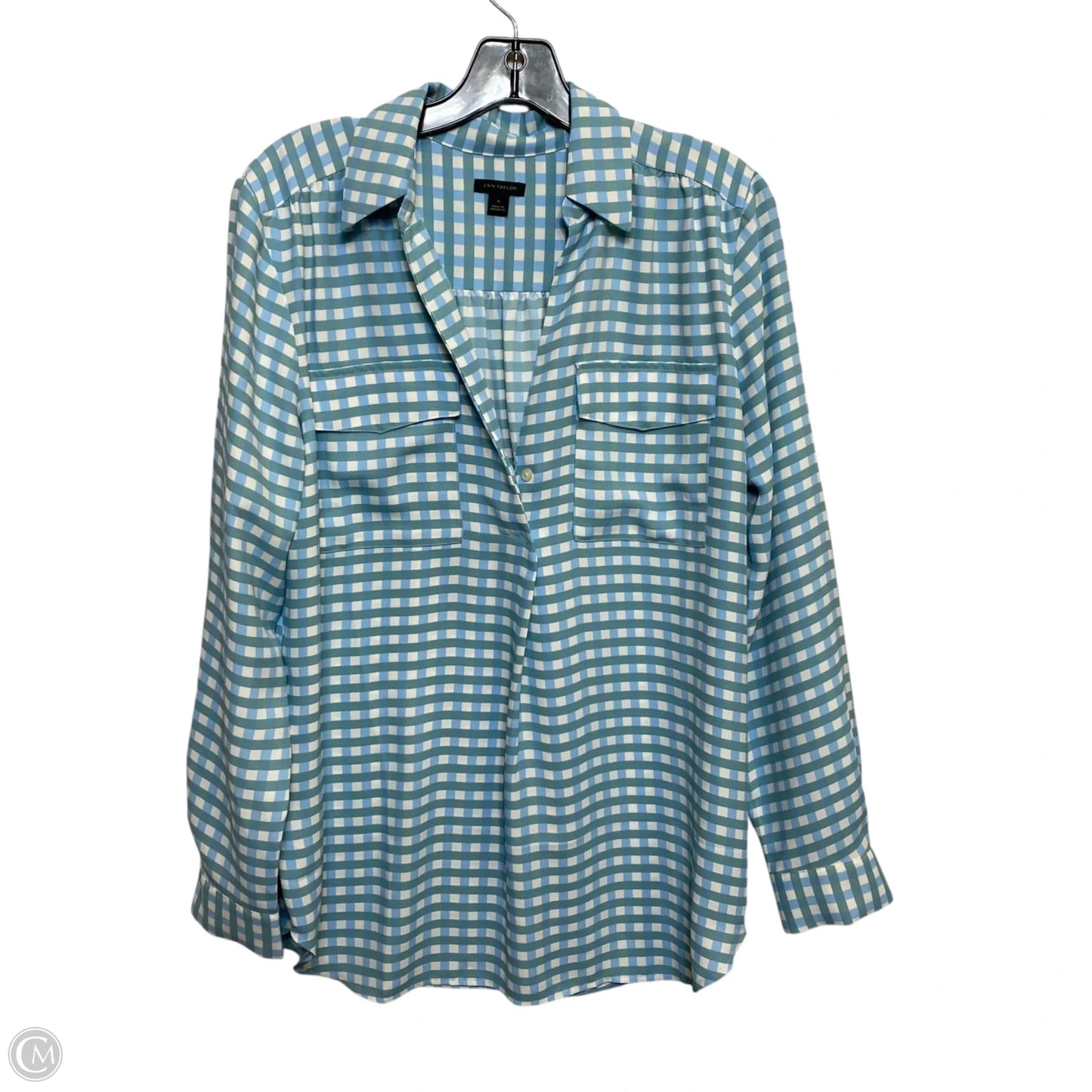 Top Long Sleeve By Ann Taylor In Blue, Size: M