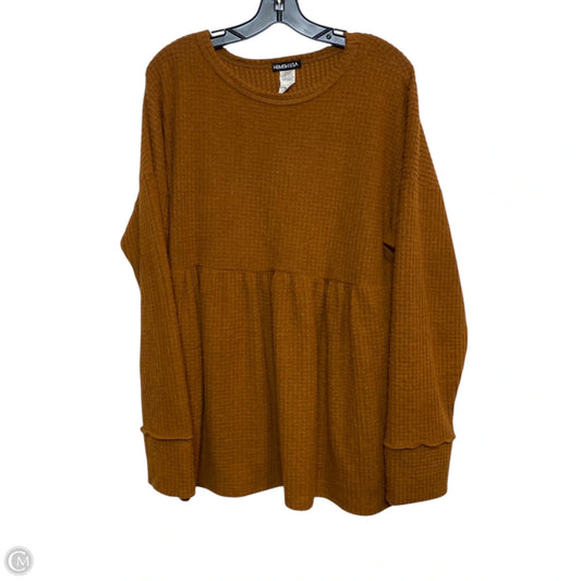 Top Long Sleeve By Heimish Usa In Brown, Size: 2x