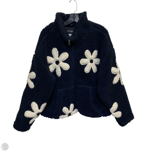 Jacket Faux Fur & Sherpa By Mark Edwards Studio In Blue, Size: L