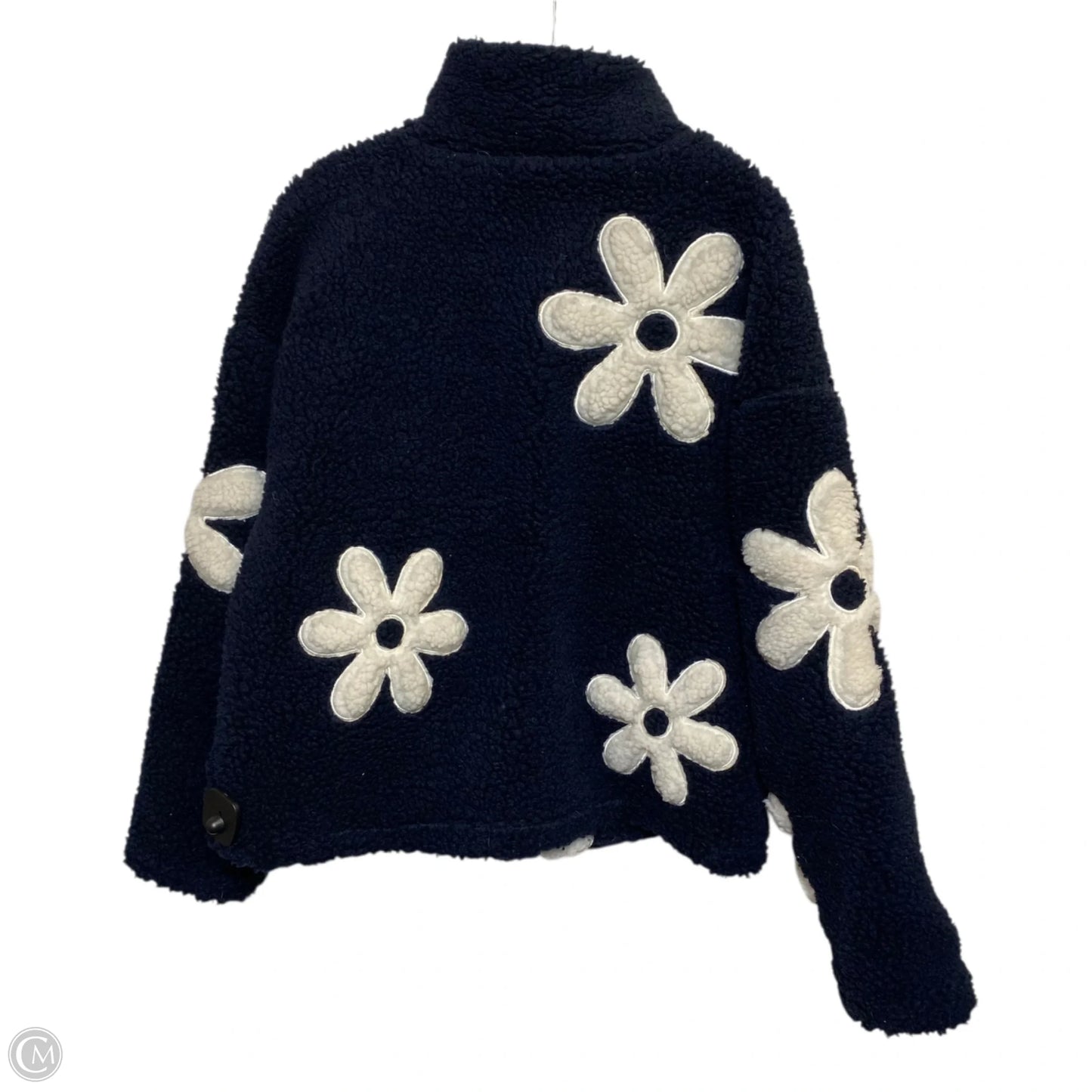 Jacket Faux Fur & Sherpa By Mark Edwards Studio In Blue, Size: L