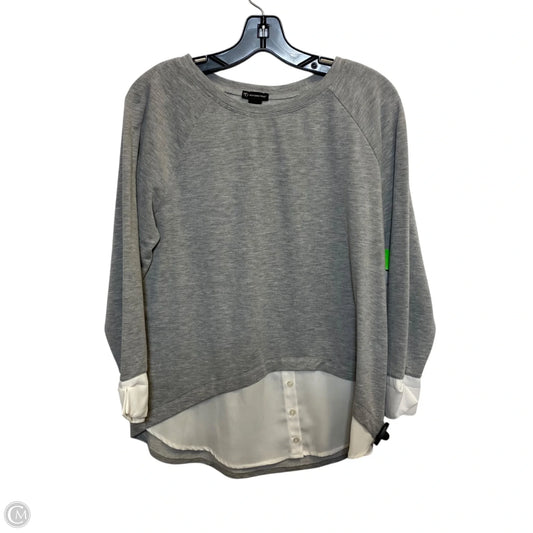 Top Long Sleeve By New Directions In Grey, Size: M