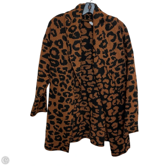 Sweater Cardigan By Time And Tru In Animal Print, Size: S