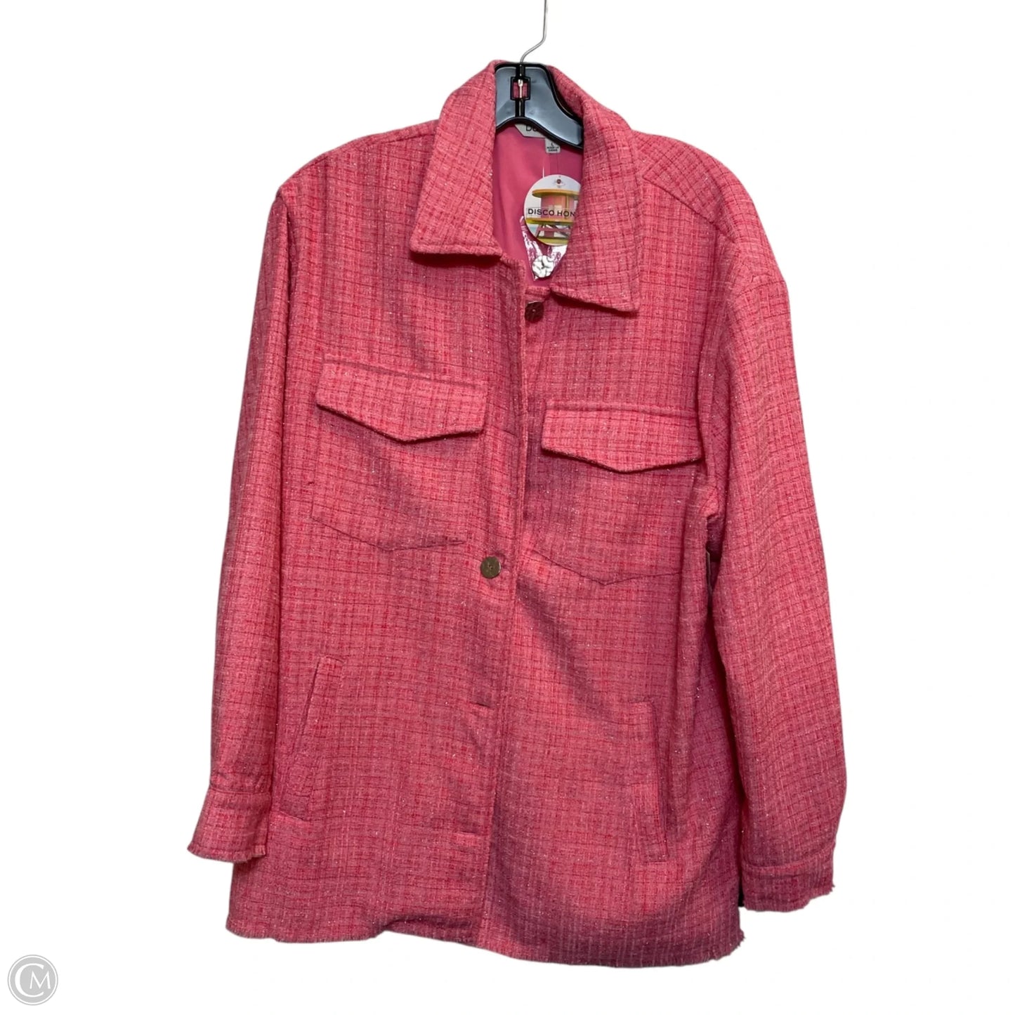 Jacket Shirt By Davi & Dani In Pink, Size: L