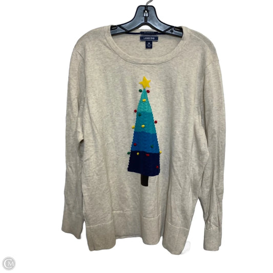 Top Long Sleeve By Lands End In Cream, Size: 2x