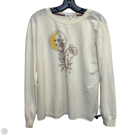 Top Long Sleeve By C And C In Cream, Size: M
