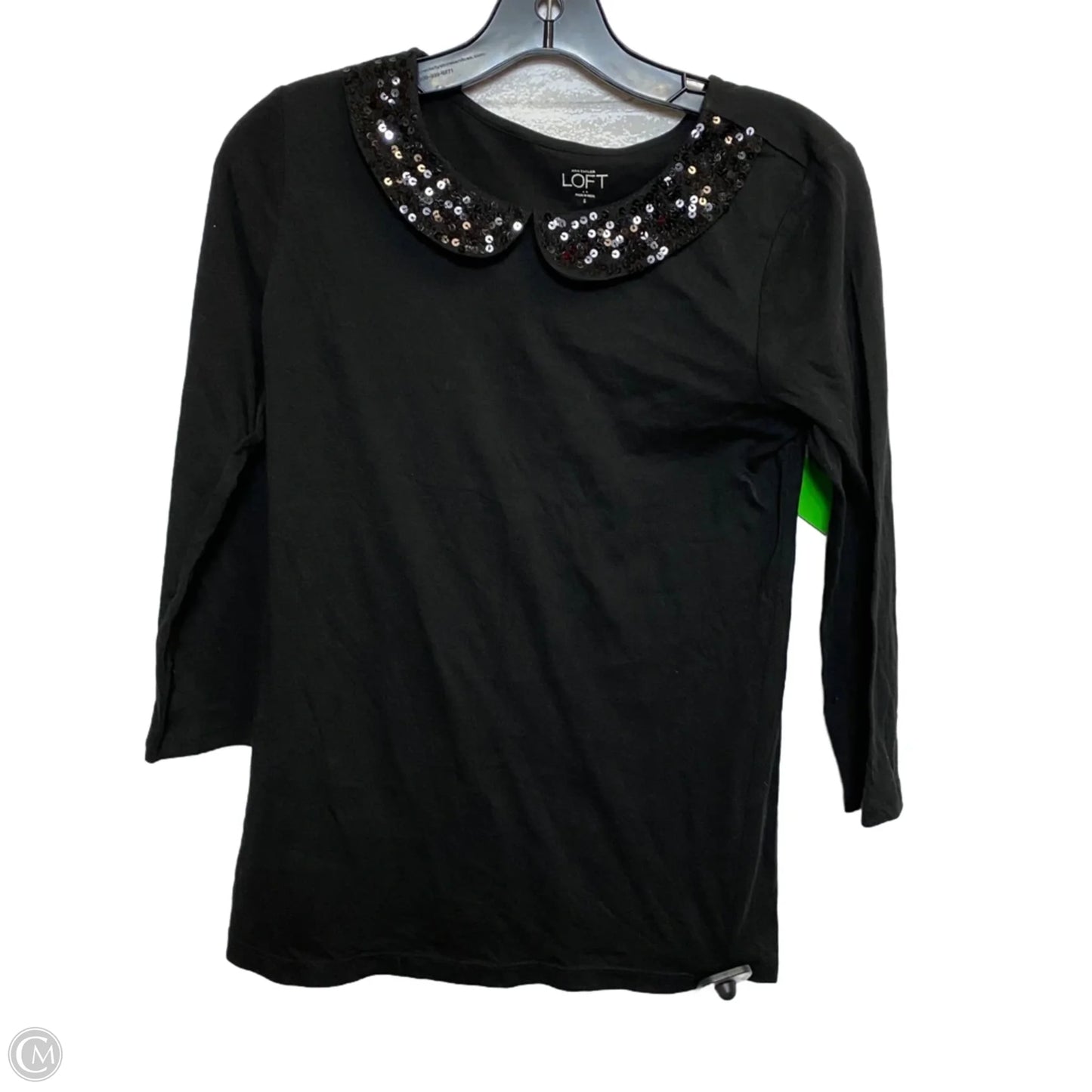 Top Long Sleeve By Loft In Black, Size: S