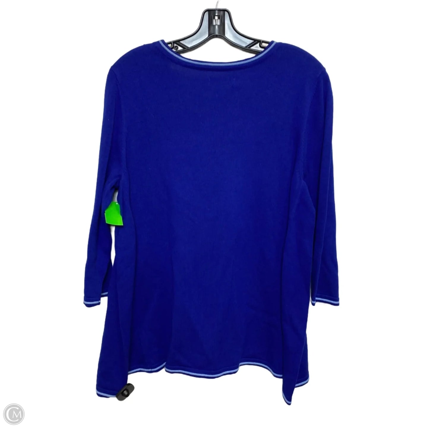 Top Long Sleeve By Kim Rogers In Blue, Size: L