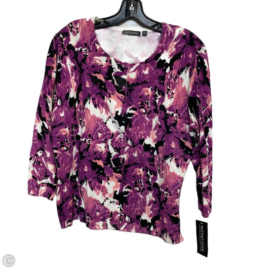 Cardigan By Notations In Purple, Size: Xl