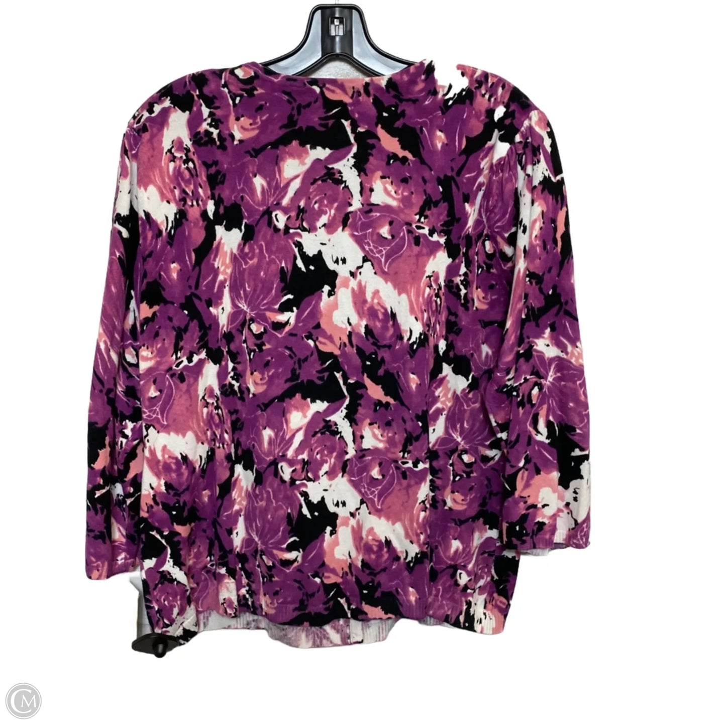 Cardigan By Notations In Purple, Size: Xl