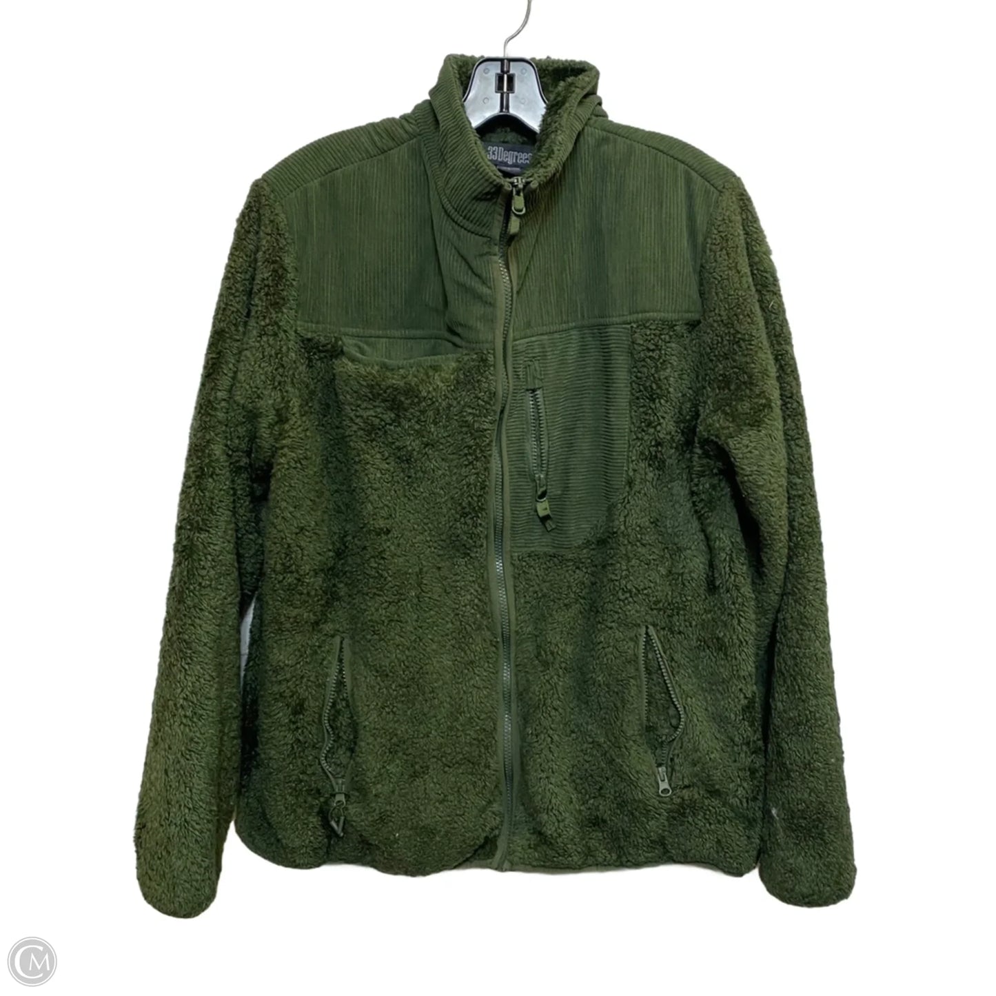 Jacket Faux Fur & Sherpa By 33 Degrees In Green, Size: L