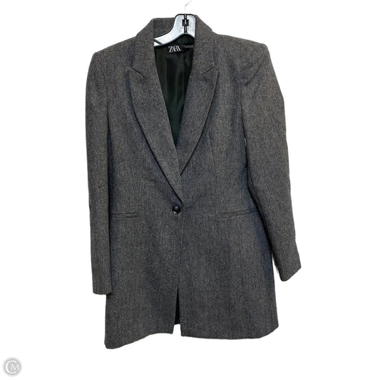 Coat Wool By Zara In Grey, Size: M