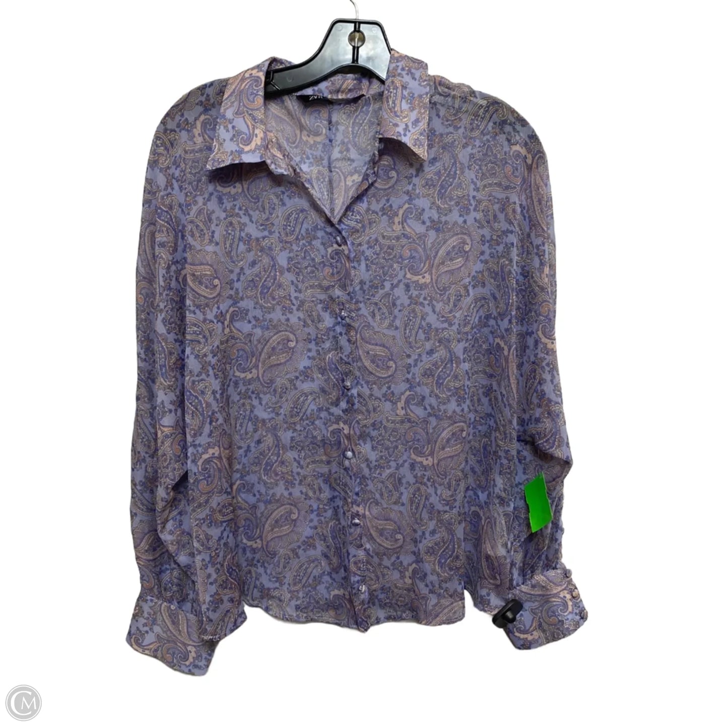 Top Long Sleeve By Zara In Purple, Size: L