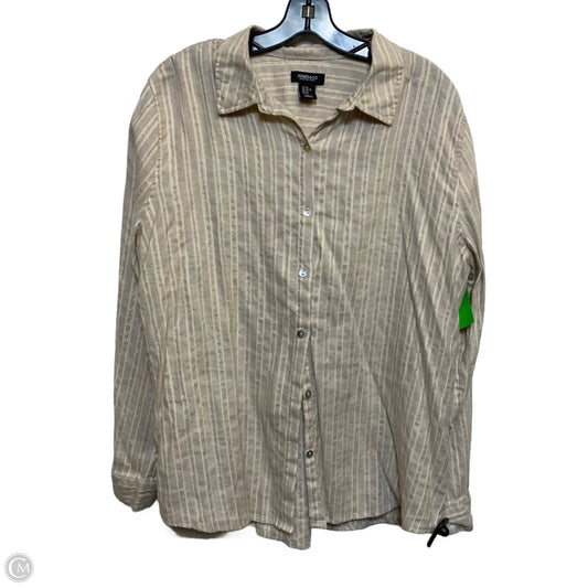 Top Long Sleeve By Jones And Co In Taupe, Size: Xl