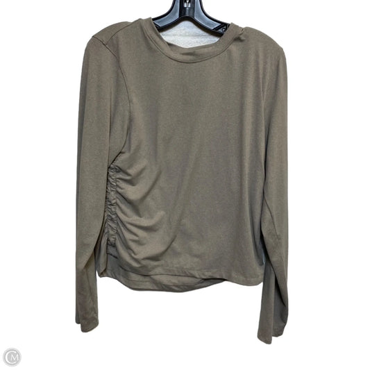 Athletic Top Long Sleeve Crewneck By Yogalicious In Brown, Size: Xl