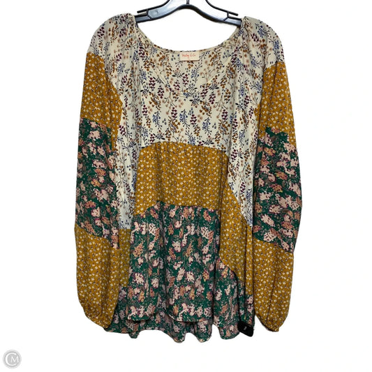 Top Long Sleeve By Hailey & Co In Multi-colored, Size: L
