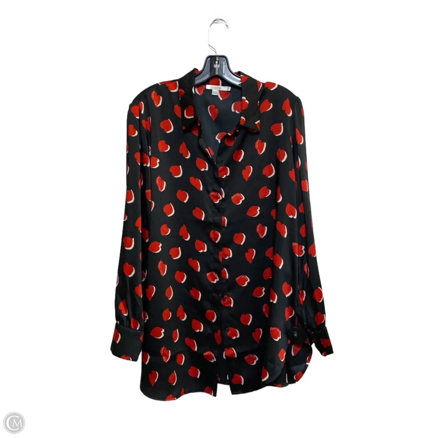 Top Long Sleeve By Chicos In Black, Size: L