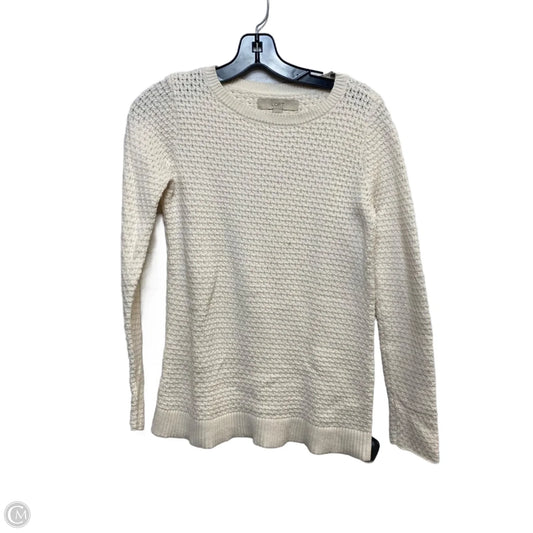 Top Long Sleeve By Loft In Cream, Size: Xs