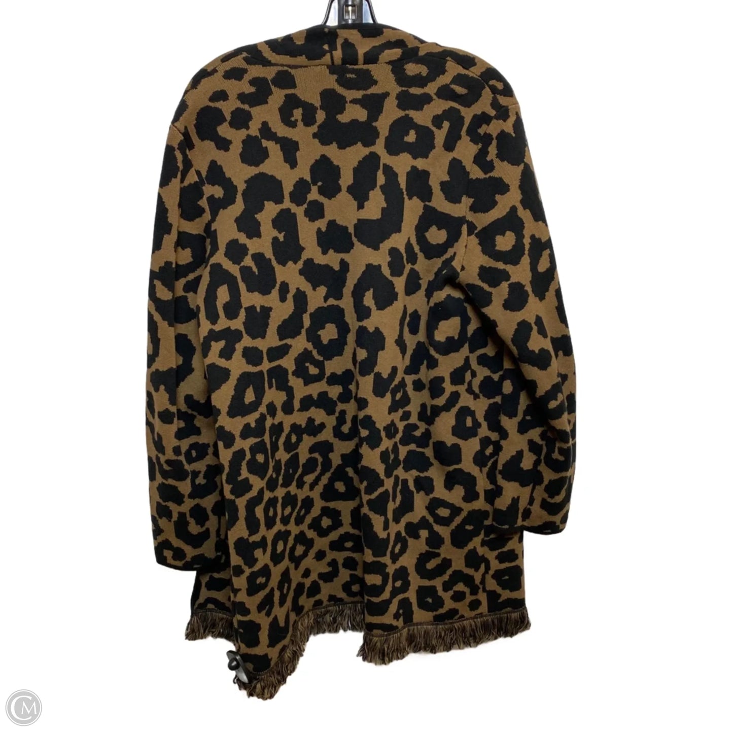Sweater Cardigan By Chicos In Animal Print, Size: L