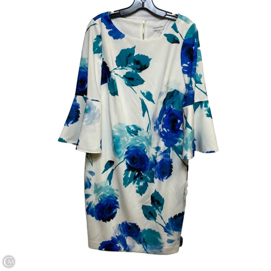 Dress Work By Calvin Klein In Blue & White, Size: L