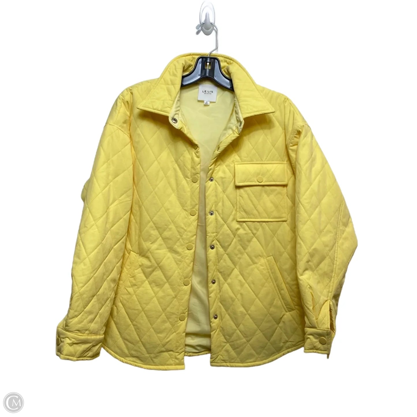 Jacket Puffer & Quilted By Le Lis In Yellow, Size: S