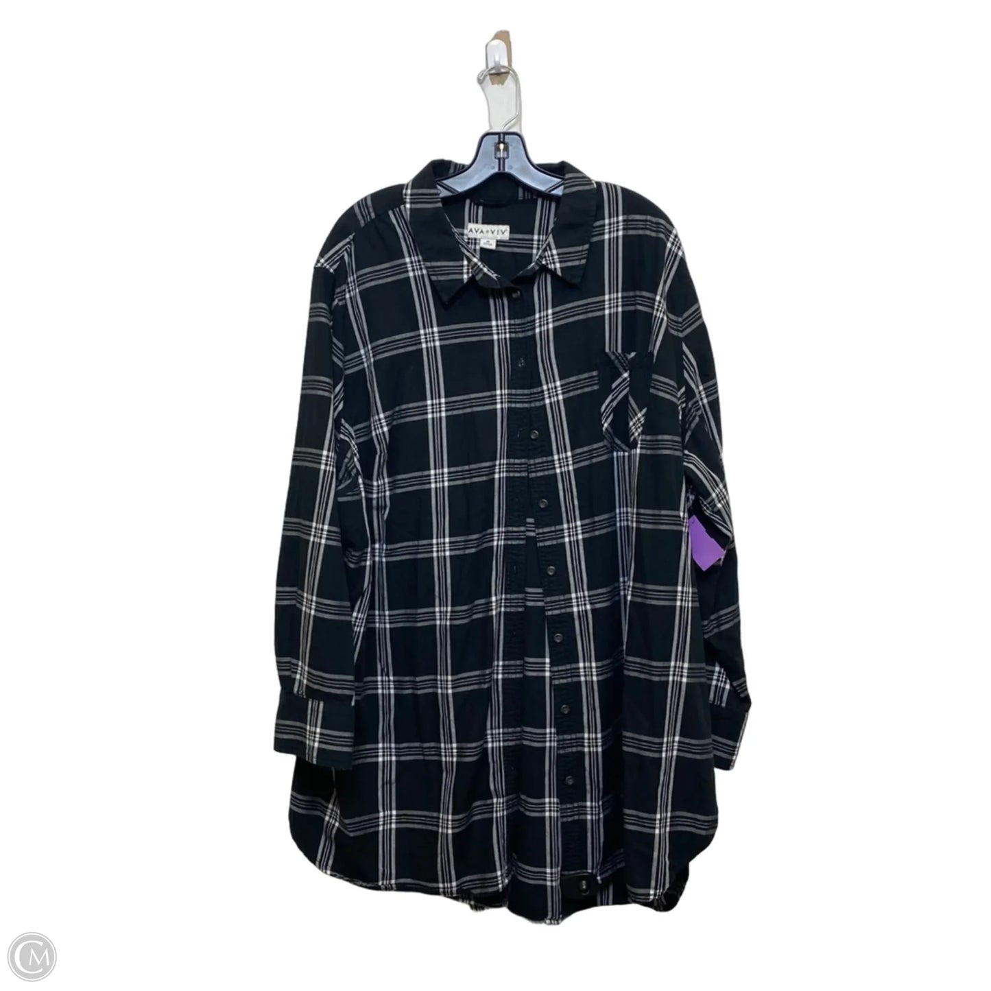Top Long Sleeve By Ava & Viv In Black, Size: 4x