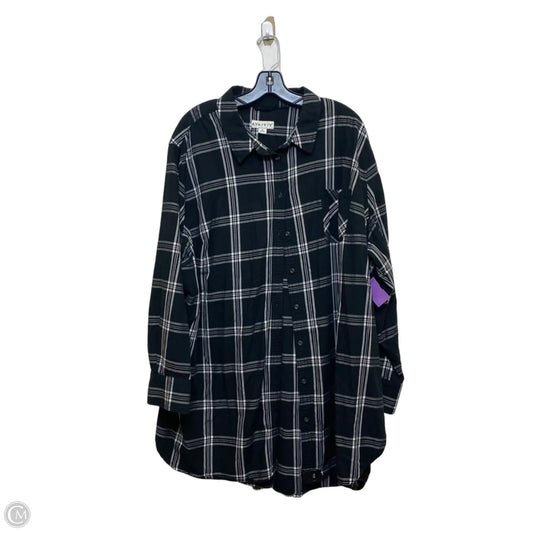 Top Long Sleeve By Ava & Viv In Black, Size: 4x