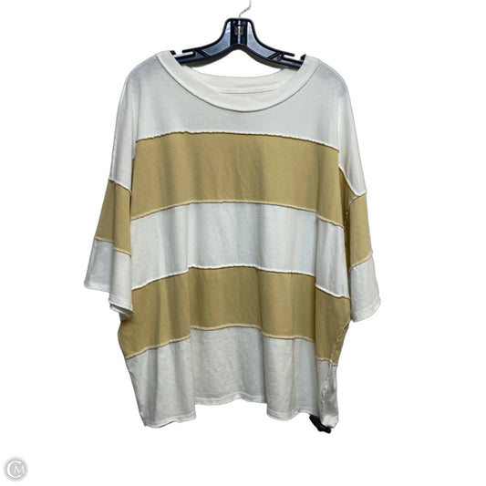 Top Short Sleeve By We The Free In Tan & White, Size: L