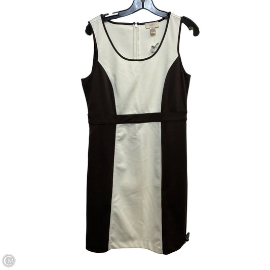 Dress Casual Midi By Loft In Brown & Cream, Size: S