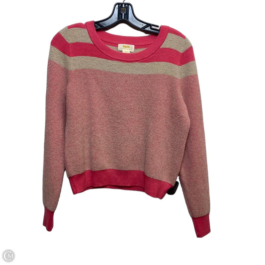 Top Long Sleeve By Maeve In Pink & Tan, Size: S