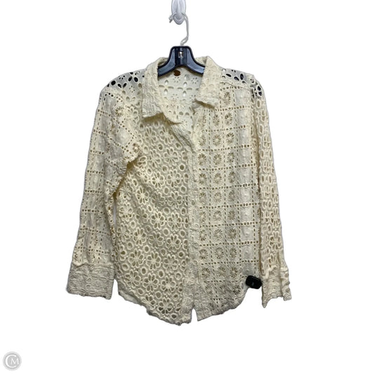 Top Long Sleeve By Free People In Cream, Size: S
