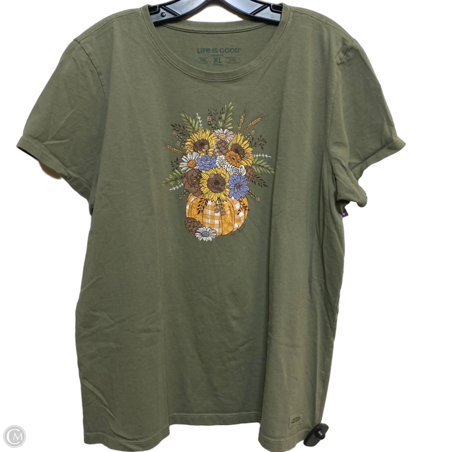 Top Short Sleeve By Life Is Good In Green, Size: Xl
