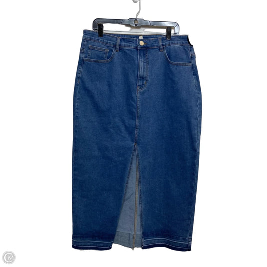 Skirt Midi By Vine and Valley In Blue Denim, Size: Xl