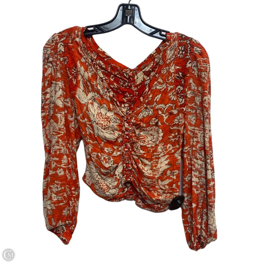 Top Long Sleeve By Free People In Orange, Size: Xs