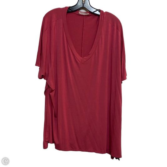 Top Short Sleeve By Zenana In Pink, Size: 2x