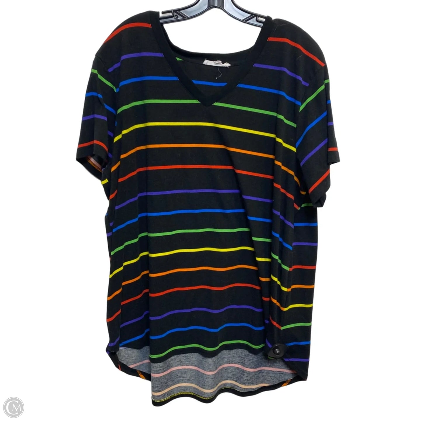 Top Short Sleeve By Jane And Delancey In Black, Size: 2x