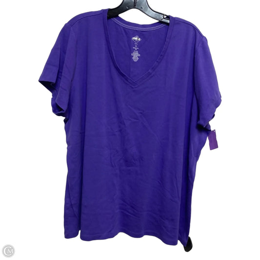 Top Short Sleeve Basic By St Johns Bay In Purple, Size: 3x