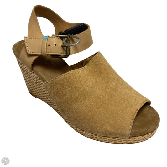 Sandals Heels Wedge By Toms In Tan, Size: 8.5