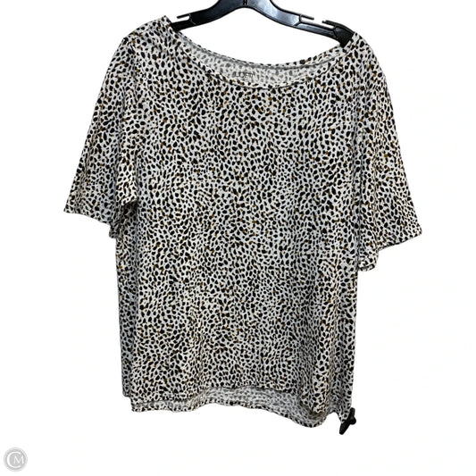 Top Short Sleeve By Loft In Animal Print, Size: Xl