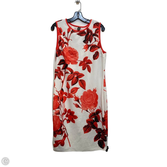 Dress Casual Midi By Shein In Red & White, Size: 2x