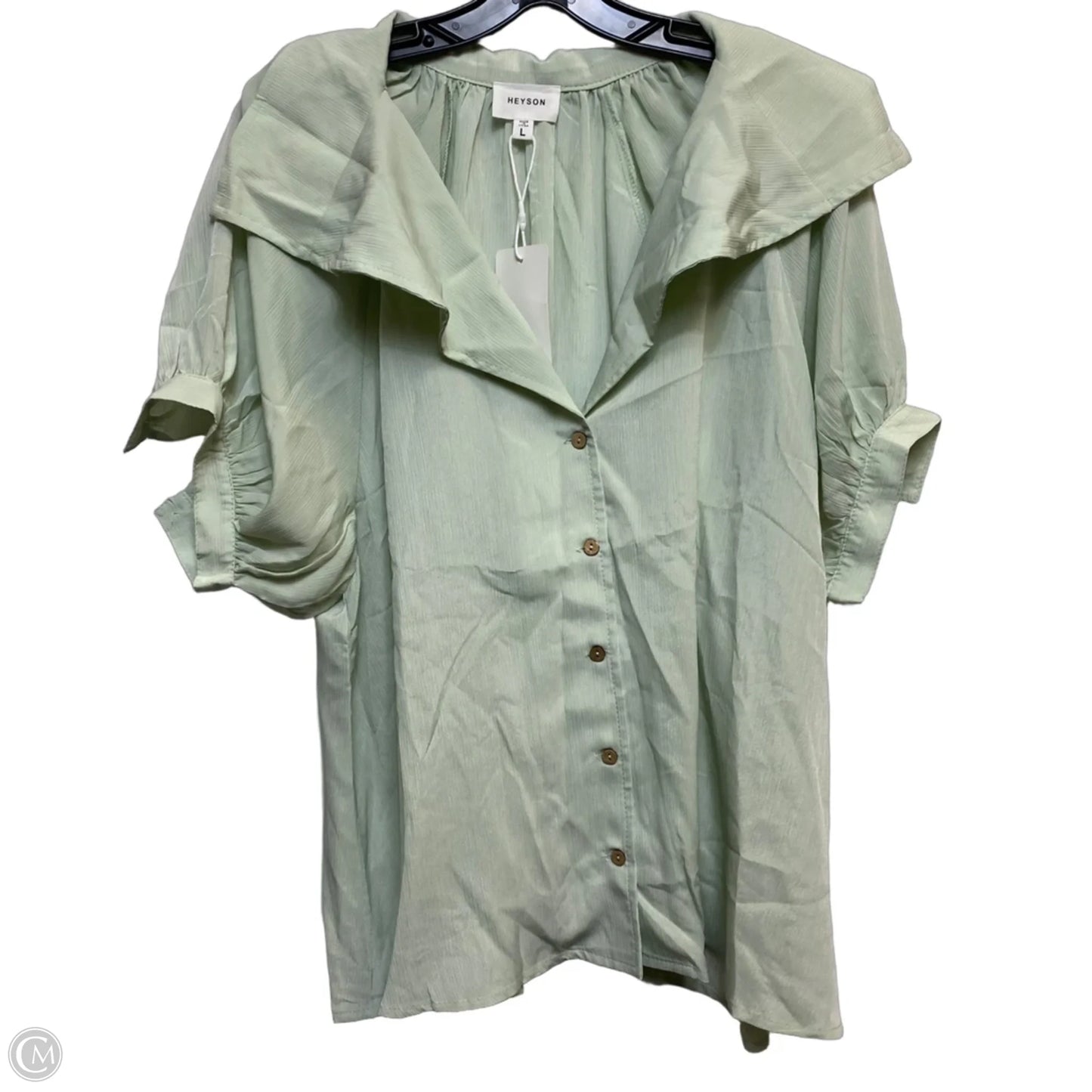Top Short Sleeve By Heyson In Green, Size: L