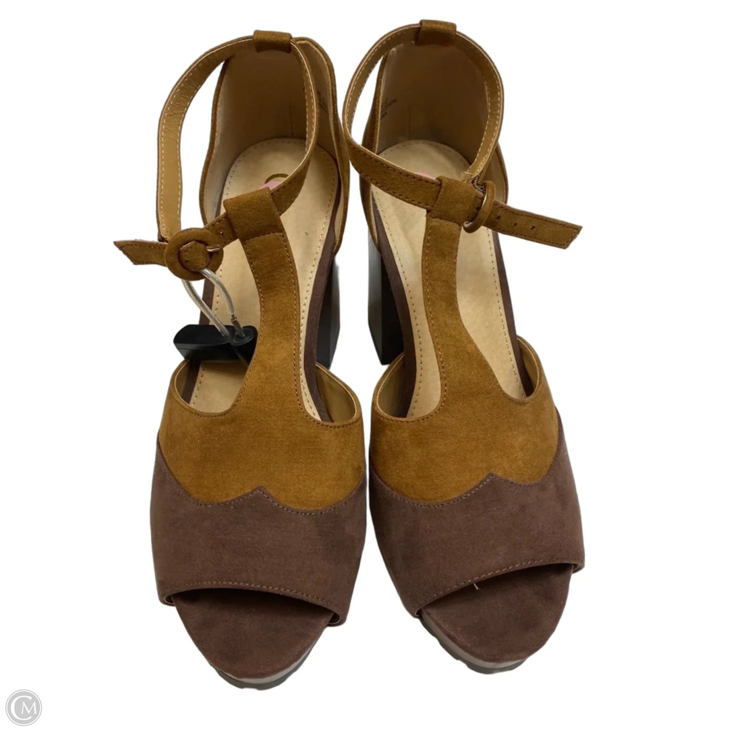 Sandals Heels Block By Cato In Brown, Size: 9