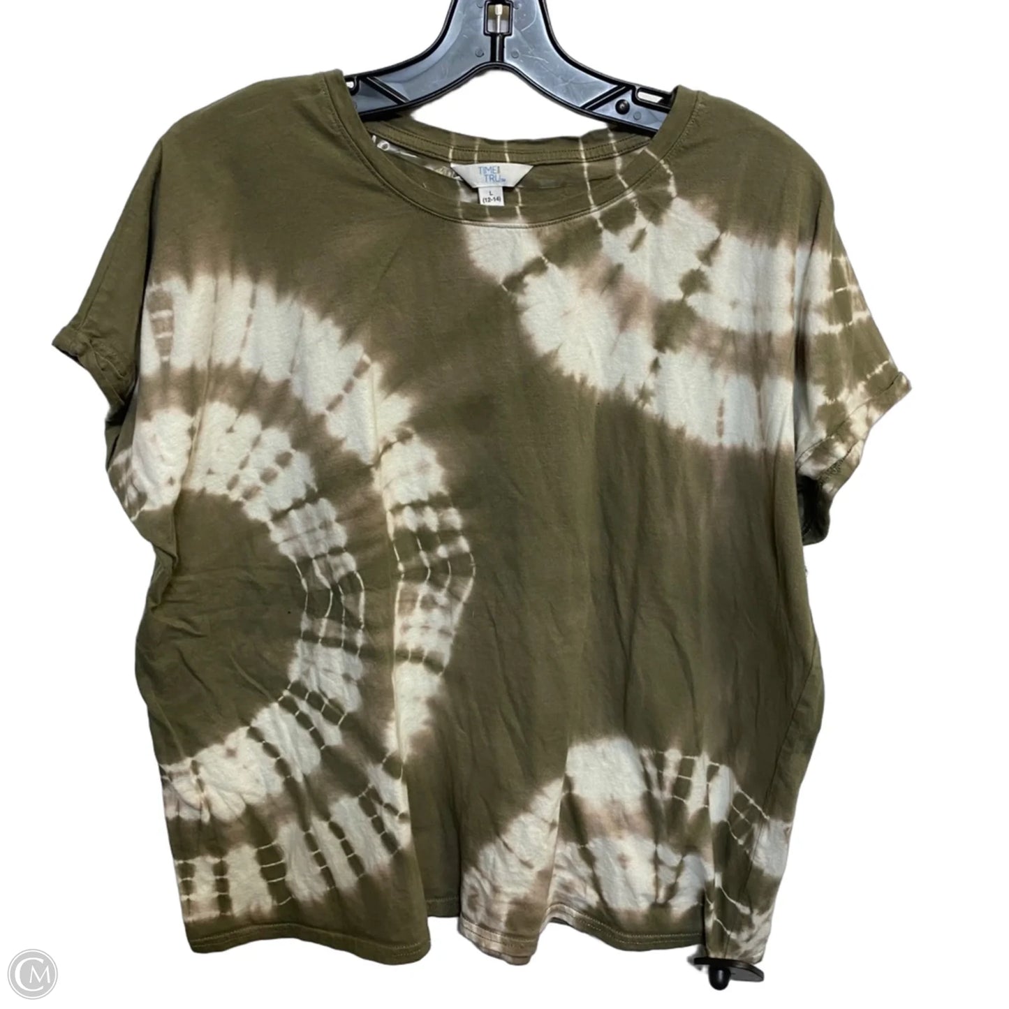 Top Short Sleeve By Time And Tru In Green, Size: L
