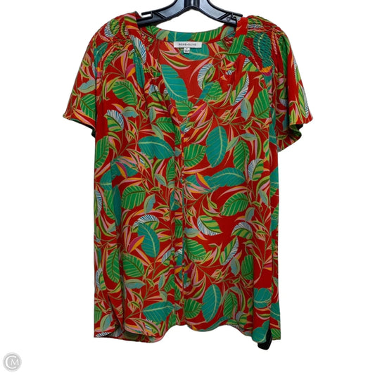 Top Short Sleeve By Rose And Olive In Green, Size: 1x