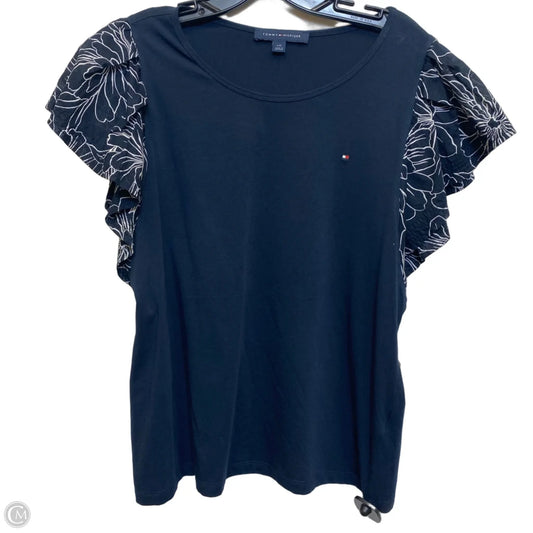 Top Short Sleeve By Tommy Hilfiger In Navy, Size: L