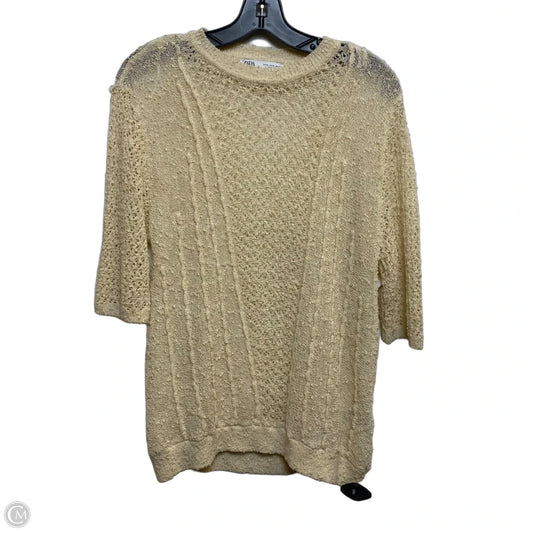 Top Short Sleeve By Zara In Cream, Size: Xl