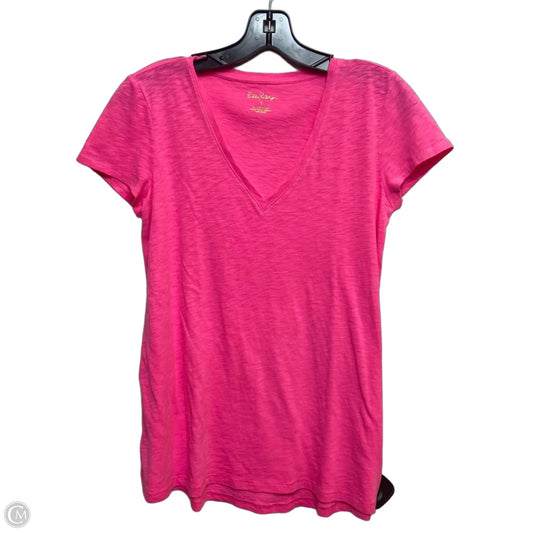 Top Short Sleeve Designer By Lilly Pulitzer In Pink, Size: S